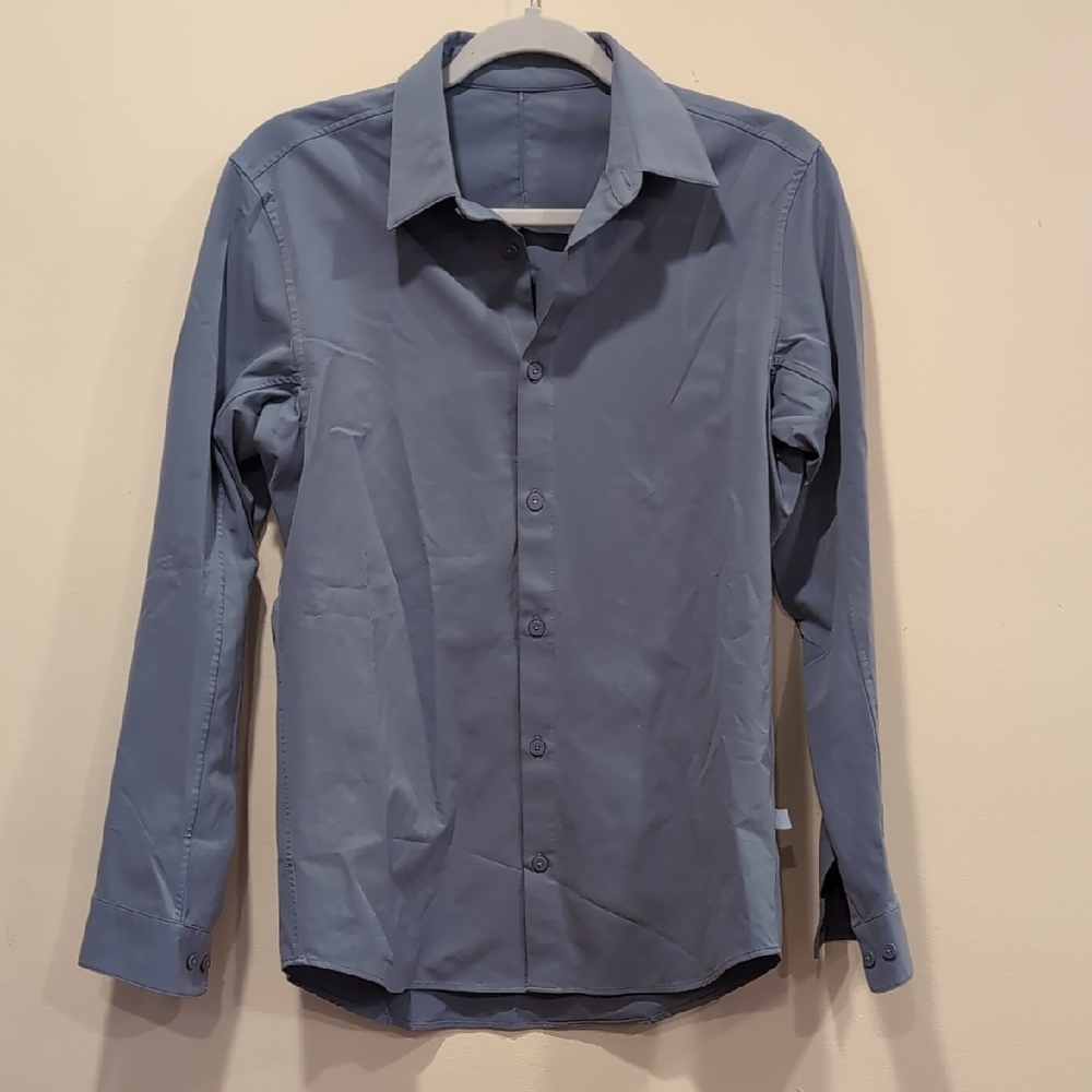 Lululemon Athletica Blue Blouse with Collared Neckline